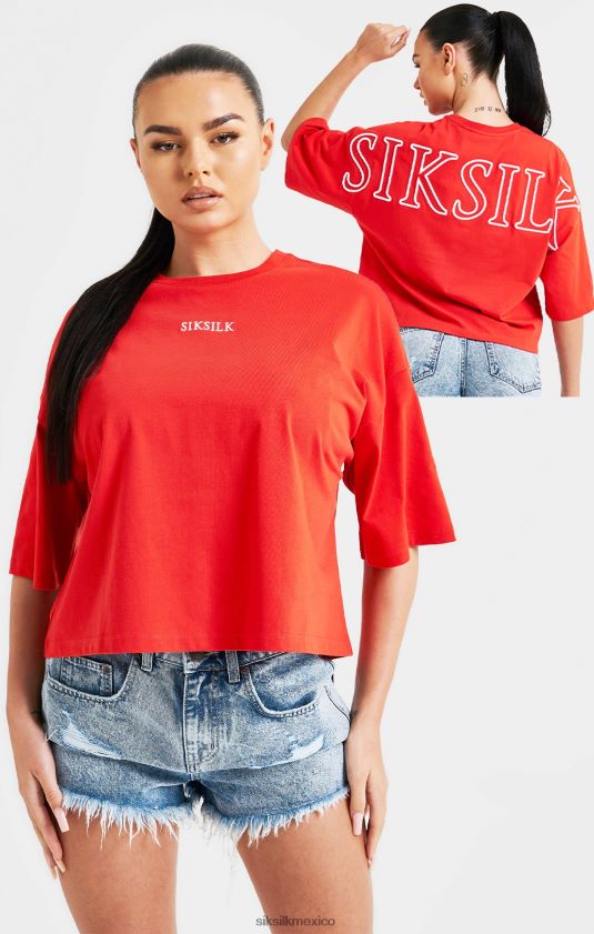 camiseta corta con la marca roja vestir mujer SikSilk 8TT44N36