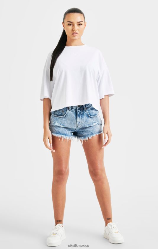 camiseta corta de marca blanca arcoiris vestir mujer SikSilk 8TT44N47