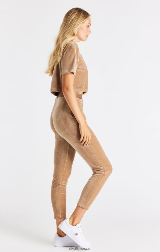 camiseta corta de terciopelo dorado vestir mujer SikSilk 8TT44N42