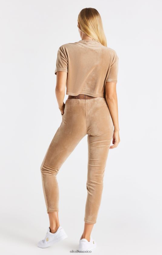 camiseta corta de terciopelo dorado vestir mujer SikSilk 8TT44N42