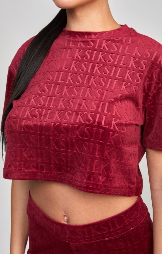 camiseta corta de terciopelo rosa vestir mujer SikSilk 8TT44N62