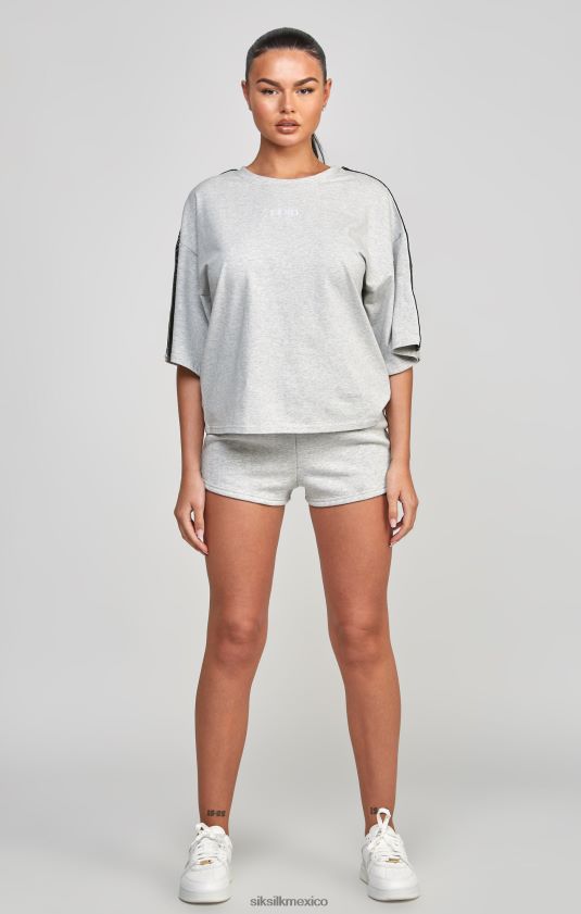 camiseta corta gris con cinta vestir mujer SikSilk 8TT44N58