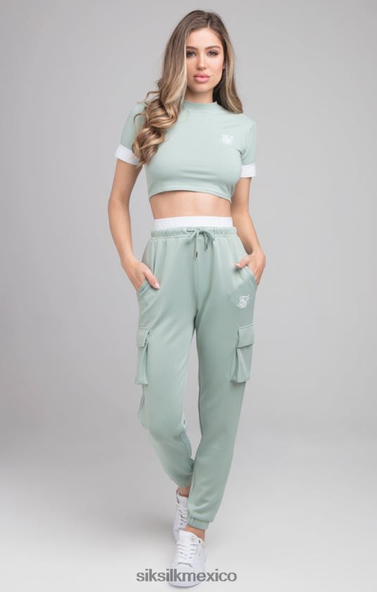 camiseta corta verde vestir mujer SikSilk 8TT44N46