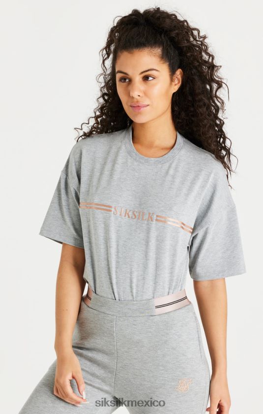 camiseta gris jaspeado caja vestir mujer SikSilk 8TT44N72