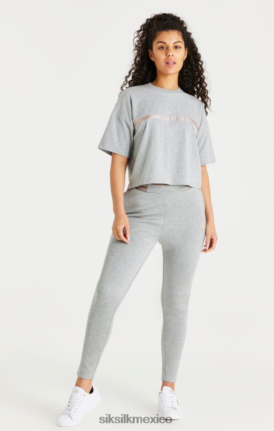 camiseta gris jaspeado caja vestir mujer SikSilk 8TT44N72
