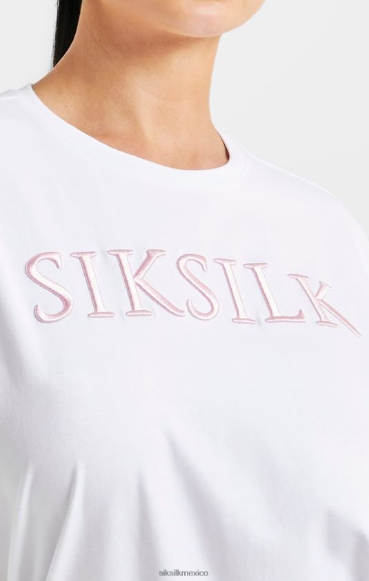 camiseta novio blanca bordada vestir mujer SikSilk 8TT44N69