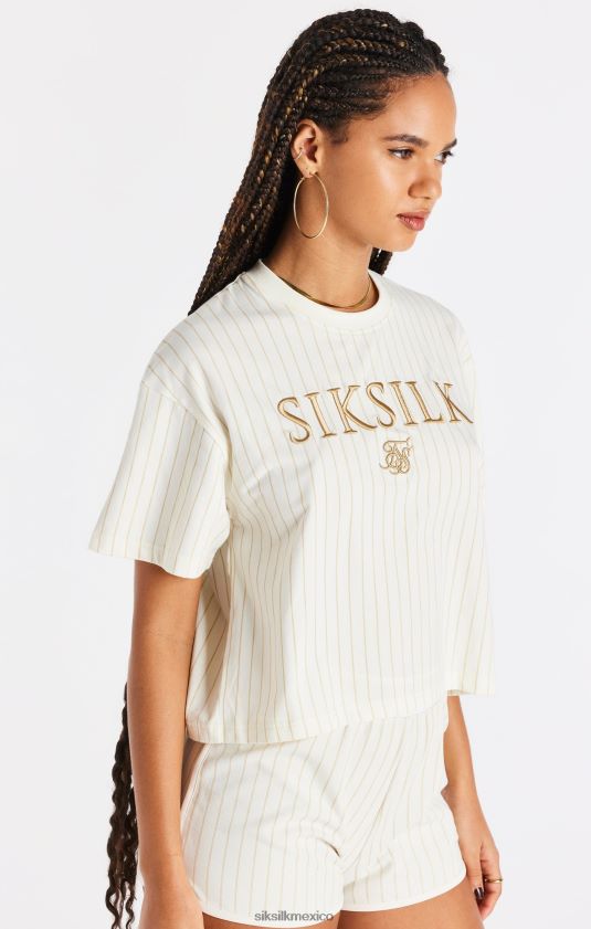 camiseta rayas crudo vestir mujer SikSilk 8TT44N26
