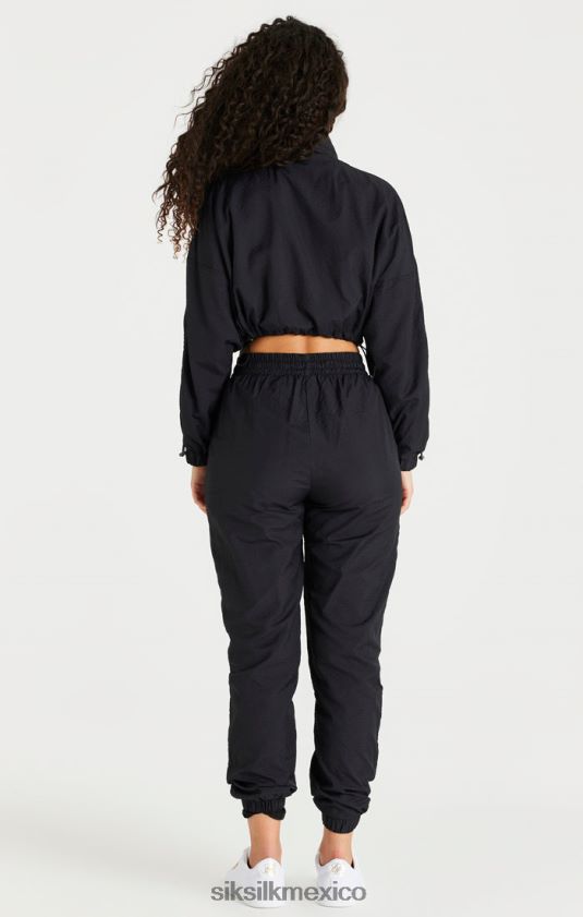 chaqueta corta negra fruncida vestir mujer SikSilk 8TT44N139