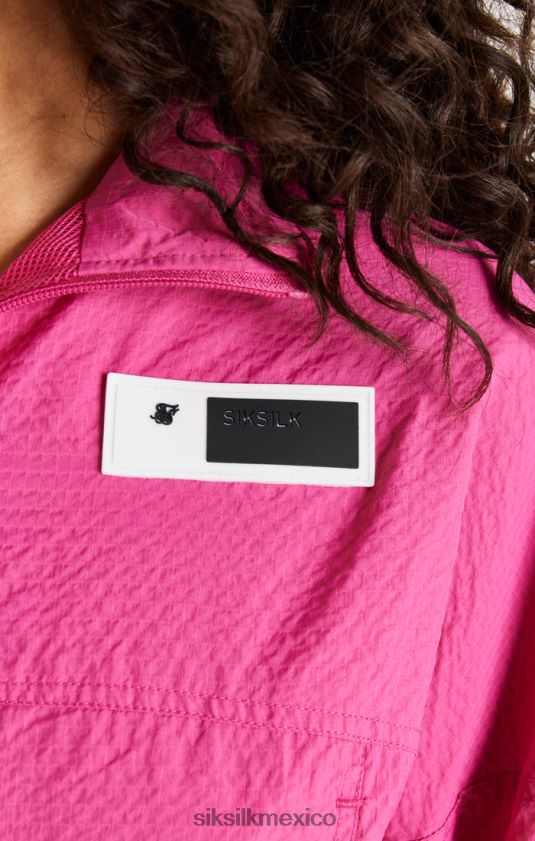 chaqueta corta rosa fruncida vestir mujer SikSilk 8TT44N134