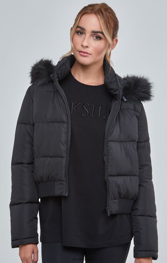 parka corta negra vestir mujer SikSilk 8TT44N127