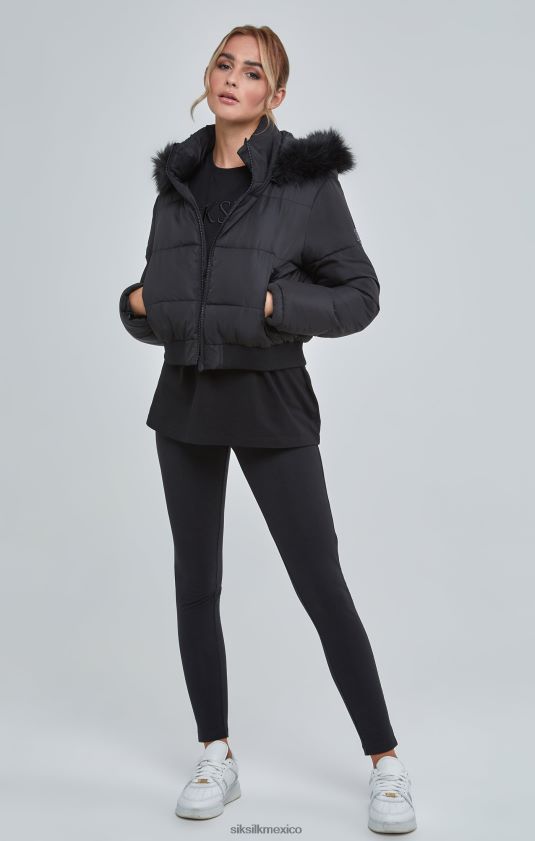 parka corta negra vestir mujer SikSilk 8TT44N127