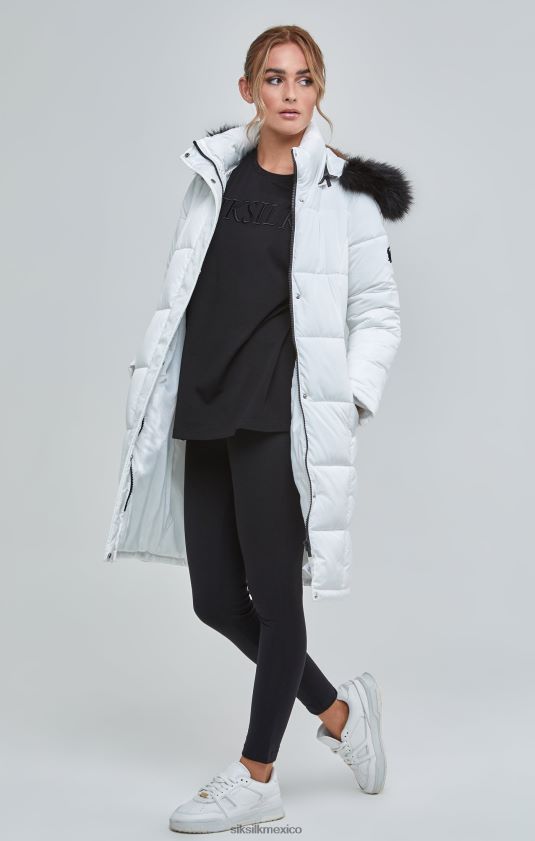 parka larga acolchada blanca vestir mujer SikSilk 8TT44N128