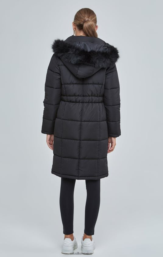 parka larga acolchada negra vestir mujer SikSilk 8TT44N129