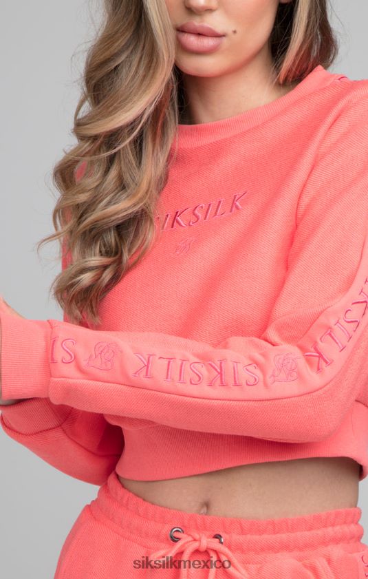 Sudadera corta con bordado de bucle trasero - rosa vestir mujer SikSilk 8TT44N96