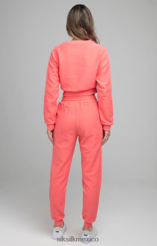 Sudadera corta con bordado de bucle trasero - rosa vestir mujer SikSilk 8TT44N96