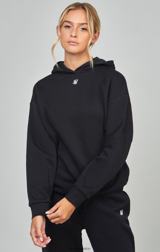 sudadera con capucha negra esencial vestir mujer SikSilk 8TT44N99