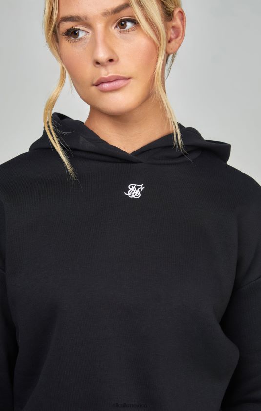 sudadera con capucha negra esencial vestir mujer SikSilk 8TT44N99