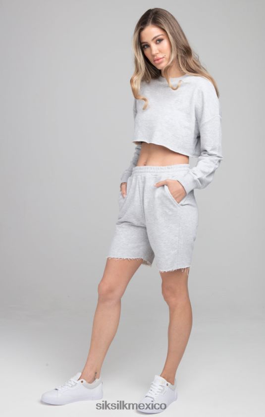 sudadera corta - grey marl vestir mujer SikSilk 8TT44N122