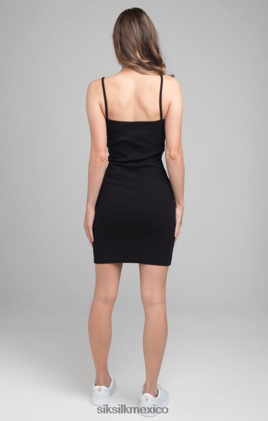 vestido ajustado de canalé - negro vestir mujer SikSilk 8TT44N145