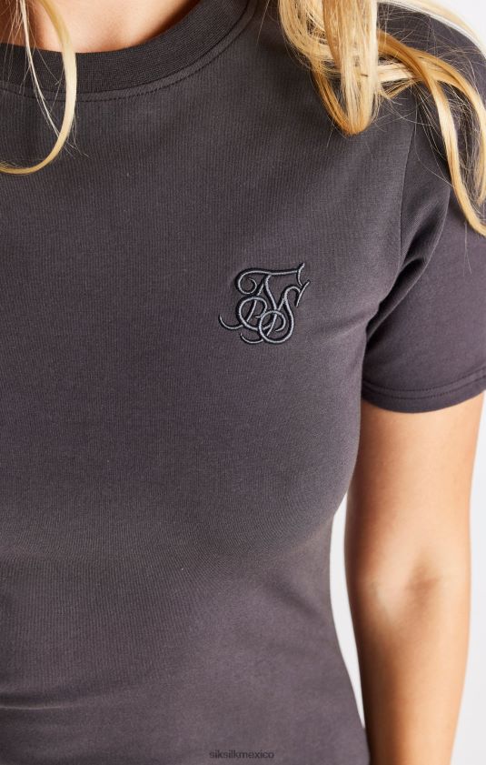 vestido con cintas de manga corta - gris vestir mujer SikSilk 8TT44N155