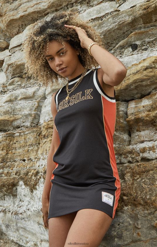 vestido de baloncesto con paneles negros vestir mujer SikSilk 8TT44N147