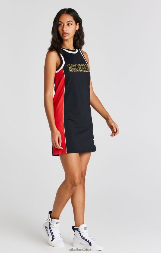 vestido de baloncesto con paneles negros vestir mujer SikSilk 8TT44N147