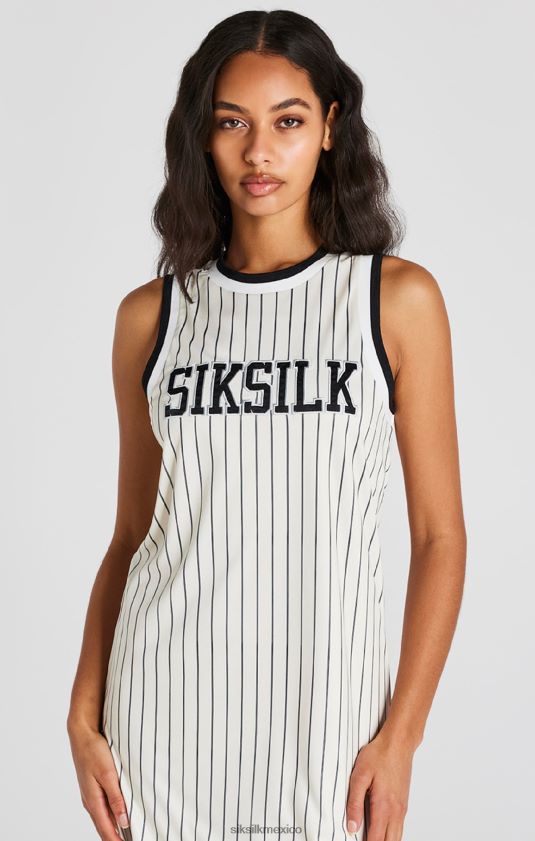 vestido de rayas diplomáticas de baloncesto crudo vestir mujer SikSilk 8TT44N144