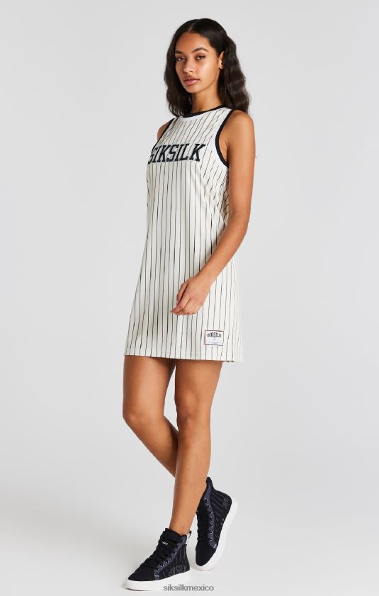 vestido de rayas diplomáticas de baloncesto crudo vestir mujer SikSilk 8TT44N144