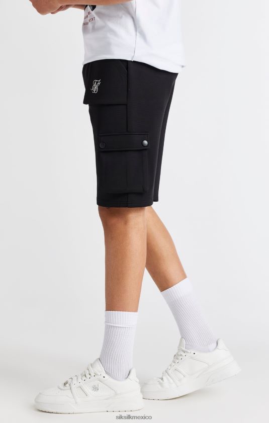 pantalón corto cargo negro vestir Niños SikSilk 8TT44N315