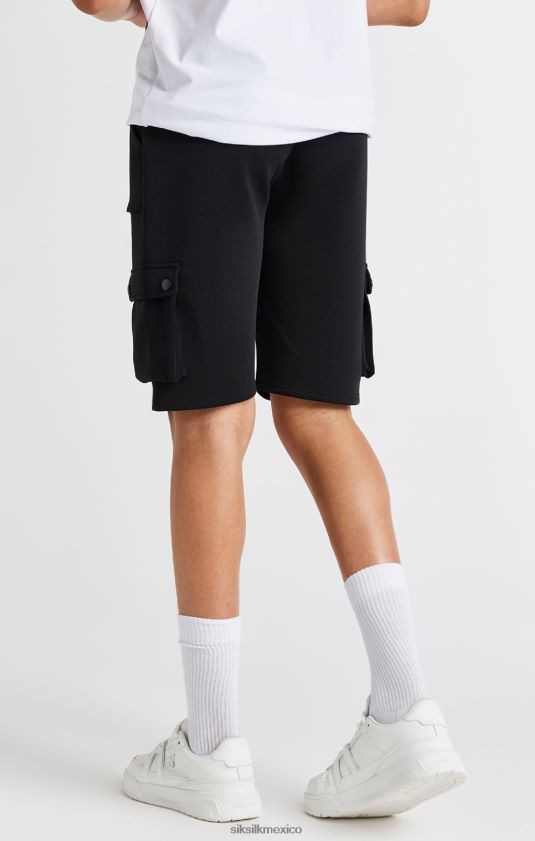pantalón corto cargo negro vestir Niños SikSilk 8TT44N315