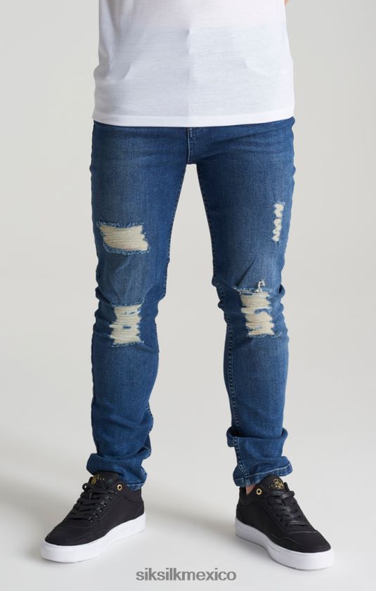 jeans ajustados de mezclilla desgastados midstone vestir Niños SikSilk 8TT44N309
