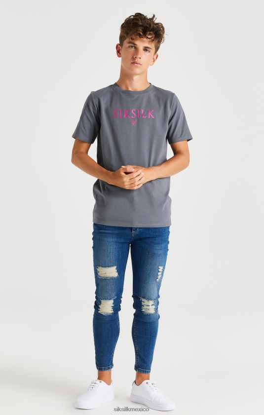 camiseta gris con la marca vestir Niños SikSilk 8TT44N280