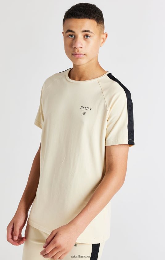 camiseta raglán con cinta beige vestir Niños SikSilk 8TT44N282