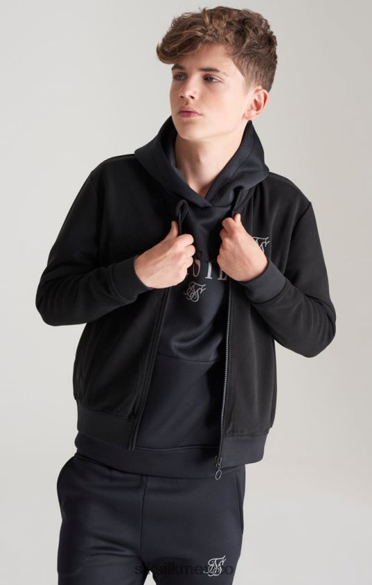 bomber negra metalizada con logo vestir Niños SikSilk 8TT44N301
