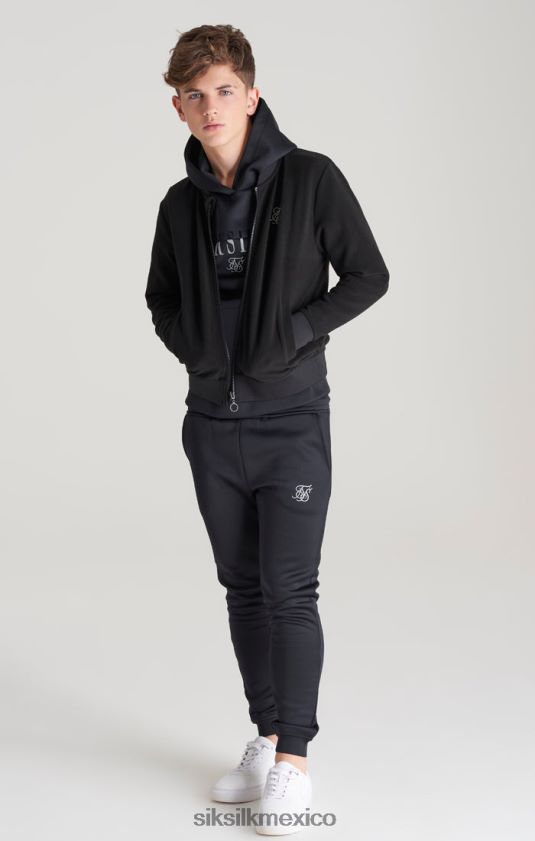 bomber negra metalizada con logo vestir Niños SikSilk 8TT44N301