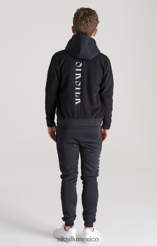 bomber negra metalizada con logo vestir Niños SikSilk 8TT44N301