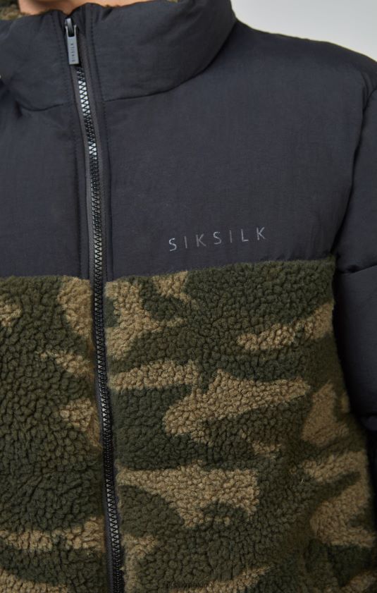 chaqueta acolchada de camuflaje y borreguito vestir Niños SikSilk 8TT44N297
