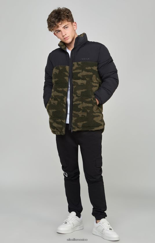 chaqueta acolchada de camuflaje y borreguito vestir Niños SikSilk 8TT44N297