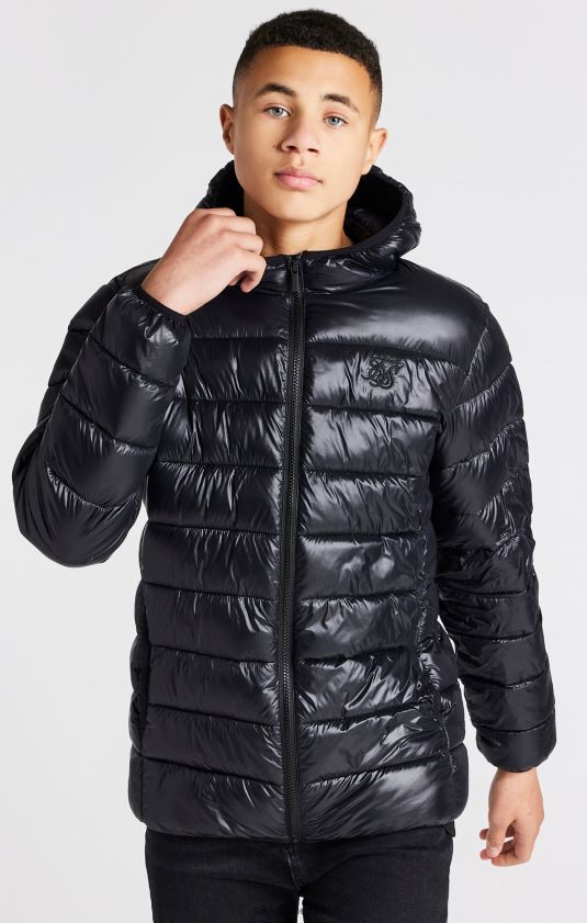 chaqueta burbuja ligera negra vestir Niños SikSilk 8TT44N299