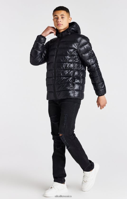 chaqueta burbuja ligera negra vestir Niños SikSilk 8TT44N299