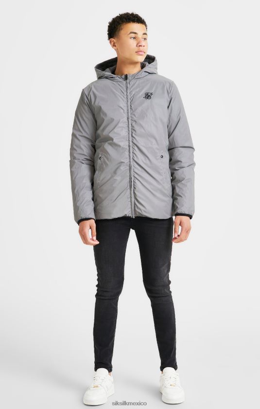 chaqueta burbuja reversible gris vestir Niños SikSilk 8TT44N298