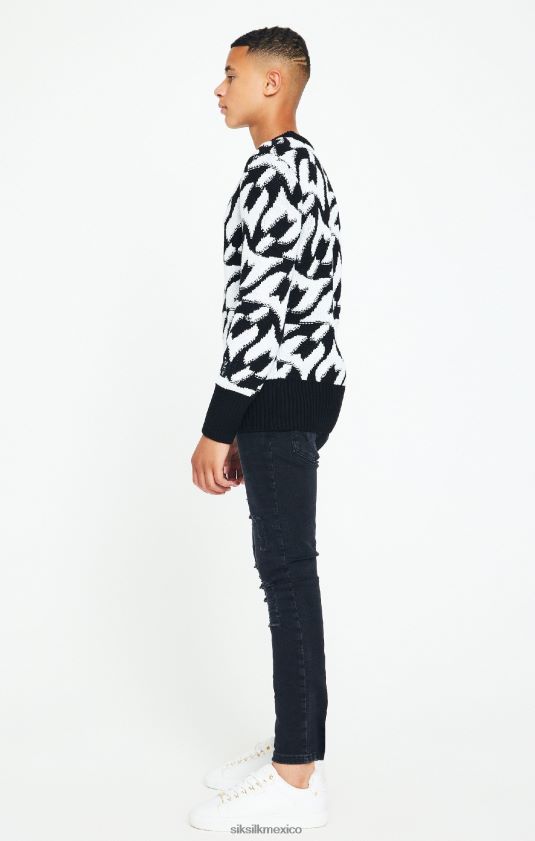 jersey de punto grueso negro messi vestir Niños SikSilk x 8TT44N286