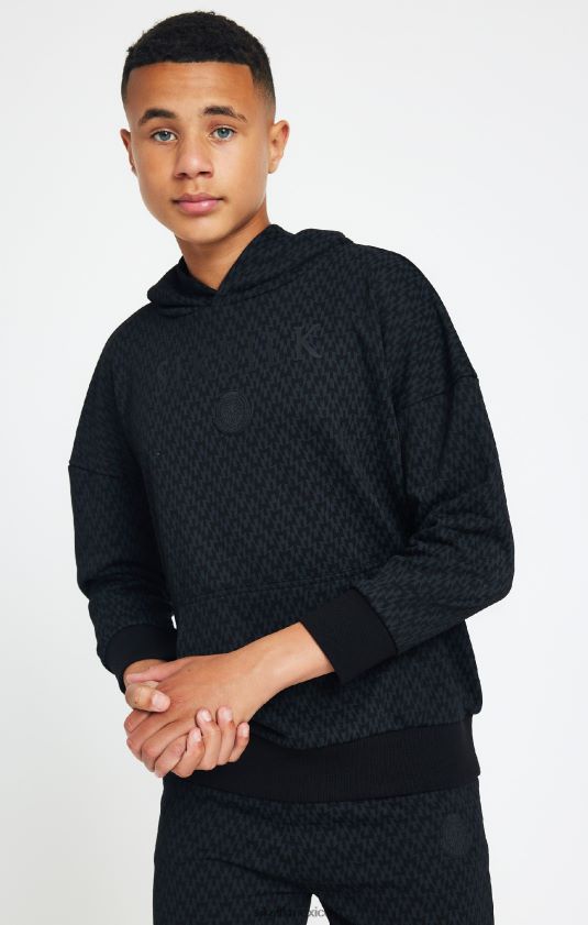 sudadera con capucha oversize estampada negra de messi vestir Niños SikSilk x 8TT44N288